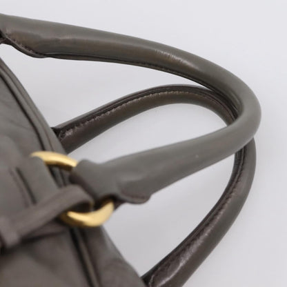 Prada Convertible Bauletto Vitello Shine, Gray, Leather, Handbag