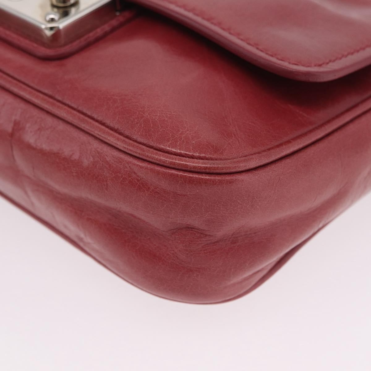 Miu Miu Madras Shoulder Leather, Pink, Leather, Crossbody Bag