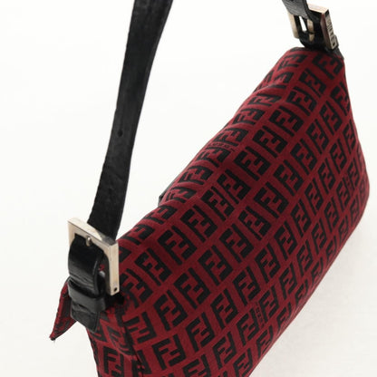 Fendi Baguette Zucchino Canvas, Red, Canvas, Handbag