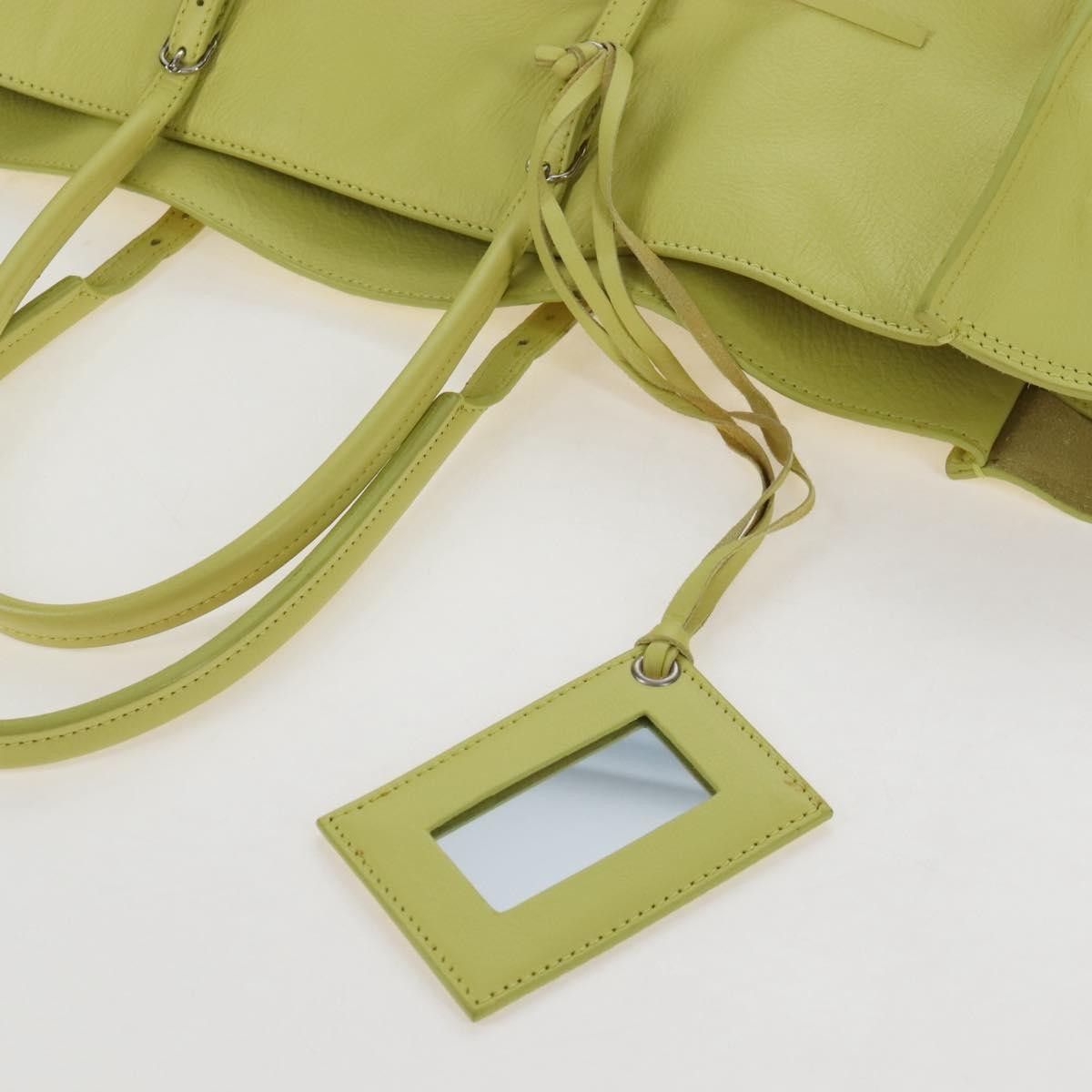 Balenciaga Papier A4 Zip Around Classic Studs Leather, Yellow, Leather, Handbag