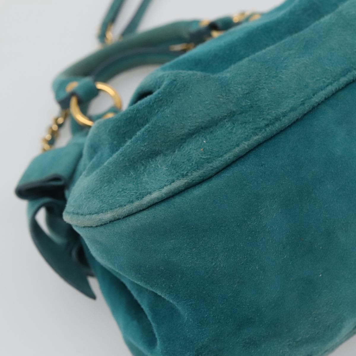 Miu Miu Shoulder Bag Suede leather, BLUE, SUEDE, Shoulder bag