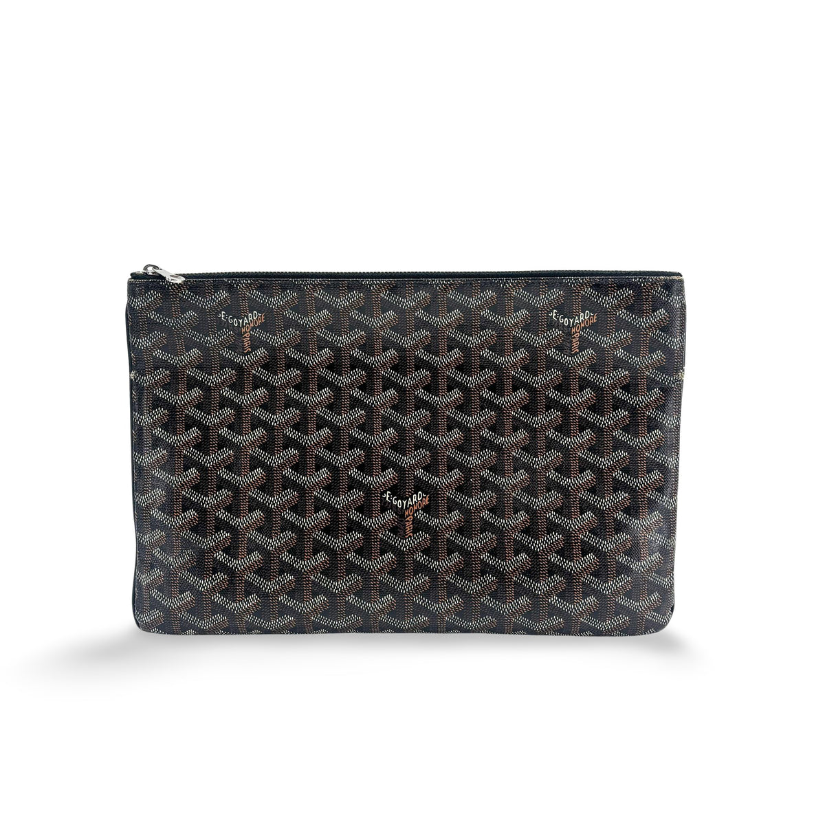 Goyard Senat Zip Coated Canvas, Black, Canvas, Clutch