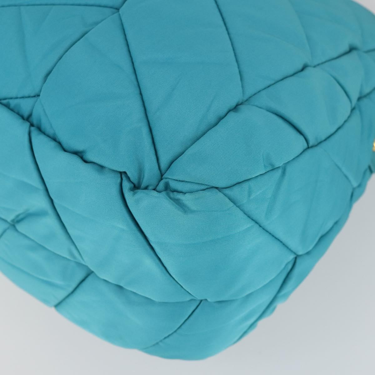 Prada Zip Hobo Chevron Tessuto, Blue, Nylon, Shoulder Bag