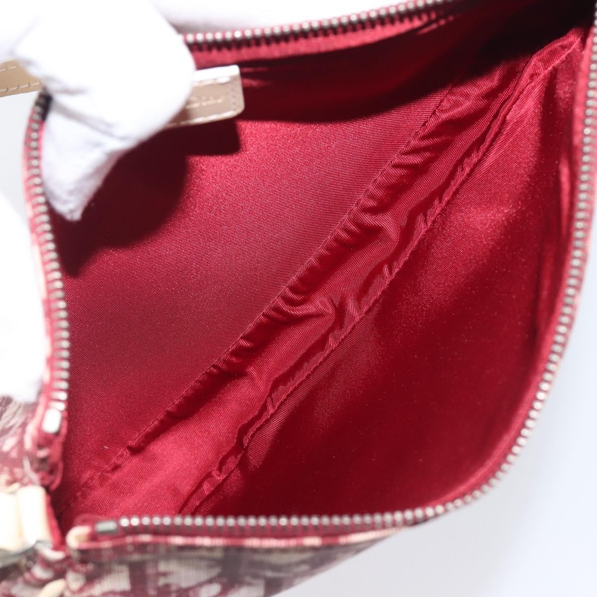 Christian Dior Vintage Saddle Bag Canvas, Red, Canvas, Clutch
