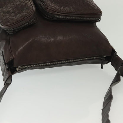Bottega Veneta Intrecciato Shoulder Leather, Brown, Leather, Shoulder Bag