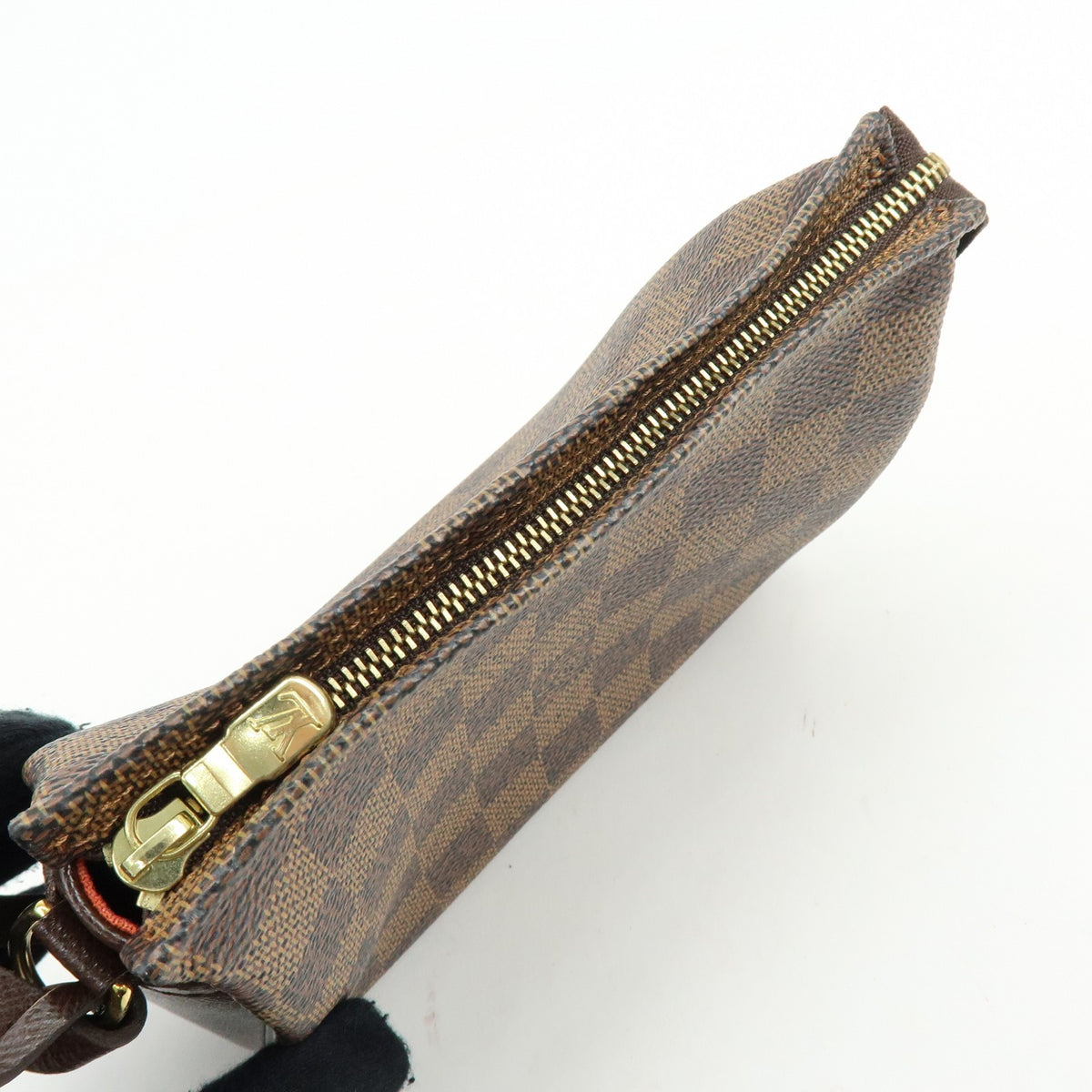 Louis Vuitton Trousse Make Up Damier, Brown, Canvas, Clutch