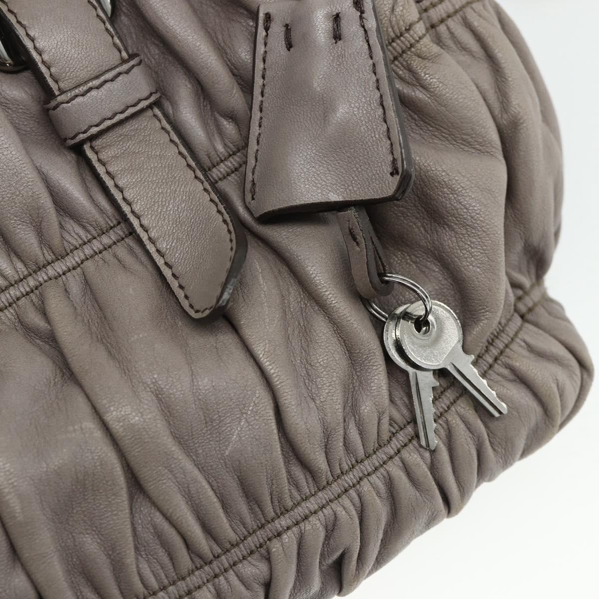 Prada Gaufre Convertible Satchel Nappa Leather, Gray, Leather, Handbag