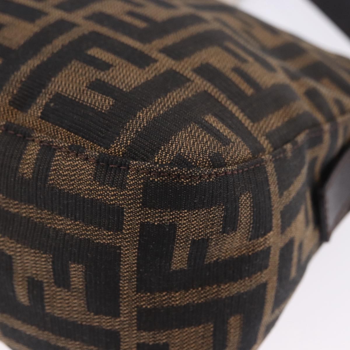 Fendi Baguette Pochette Zucca Canvas, Brown, Canvas, Clutch