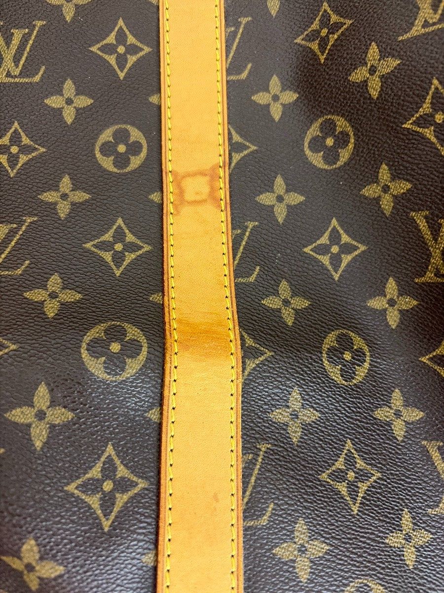 Louis Vuitton Keepall Monogram Canvas, Brown, Leather, Travel Bag