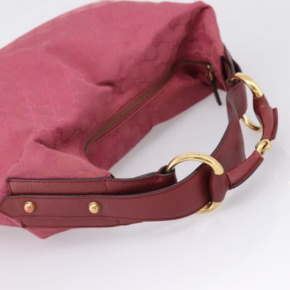 Gucci Horsebit Hobo GG Canvas, Pink, Canvas, Shoulder Bag