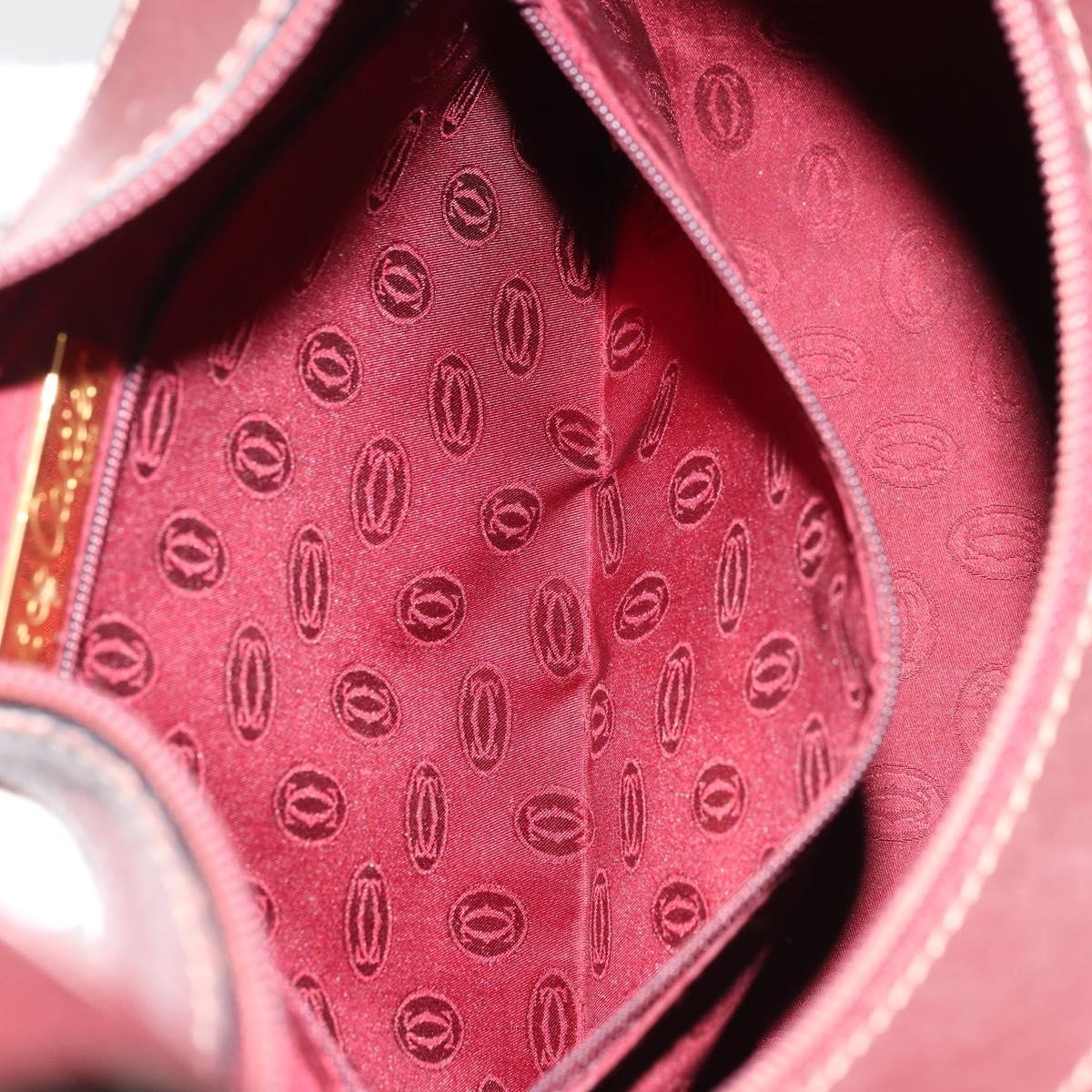Cartier Vintage must de Cartier Leather, Burgundy, Leather, Shoulder Bag