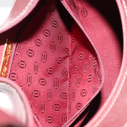 Cartier Vintage must de Cartier Leather, Burgundy, Leather, Shoulder Bag