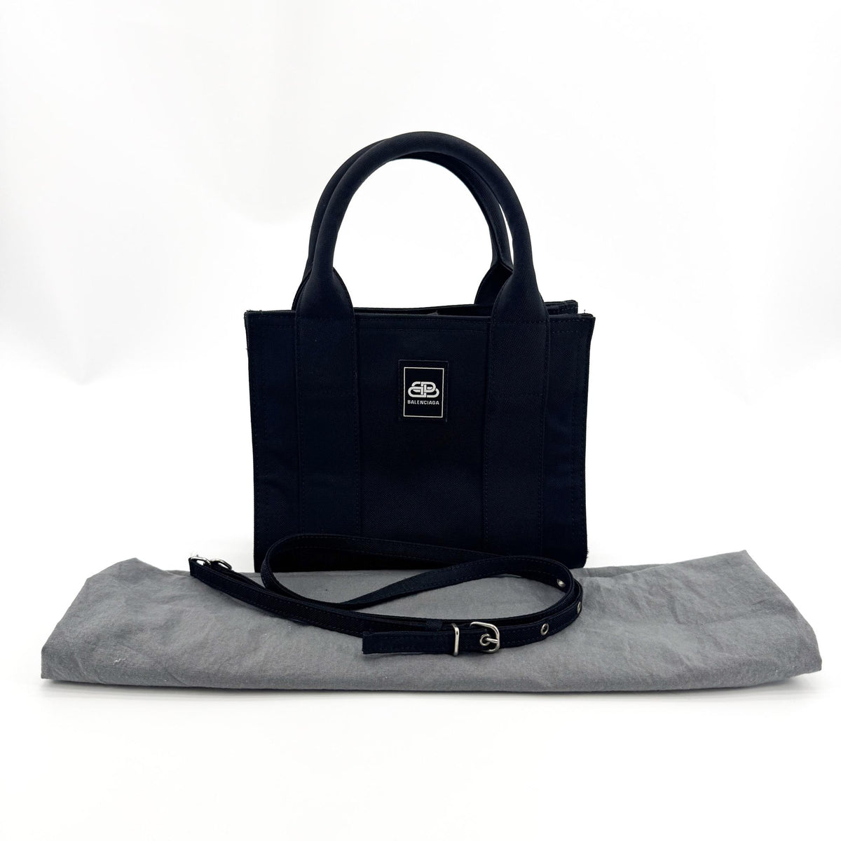 Balenciaga Trade East-West Nylon, Black, Canvas, Tote Bag