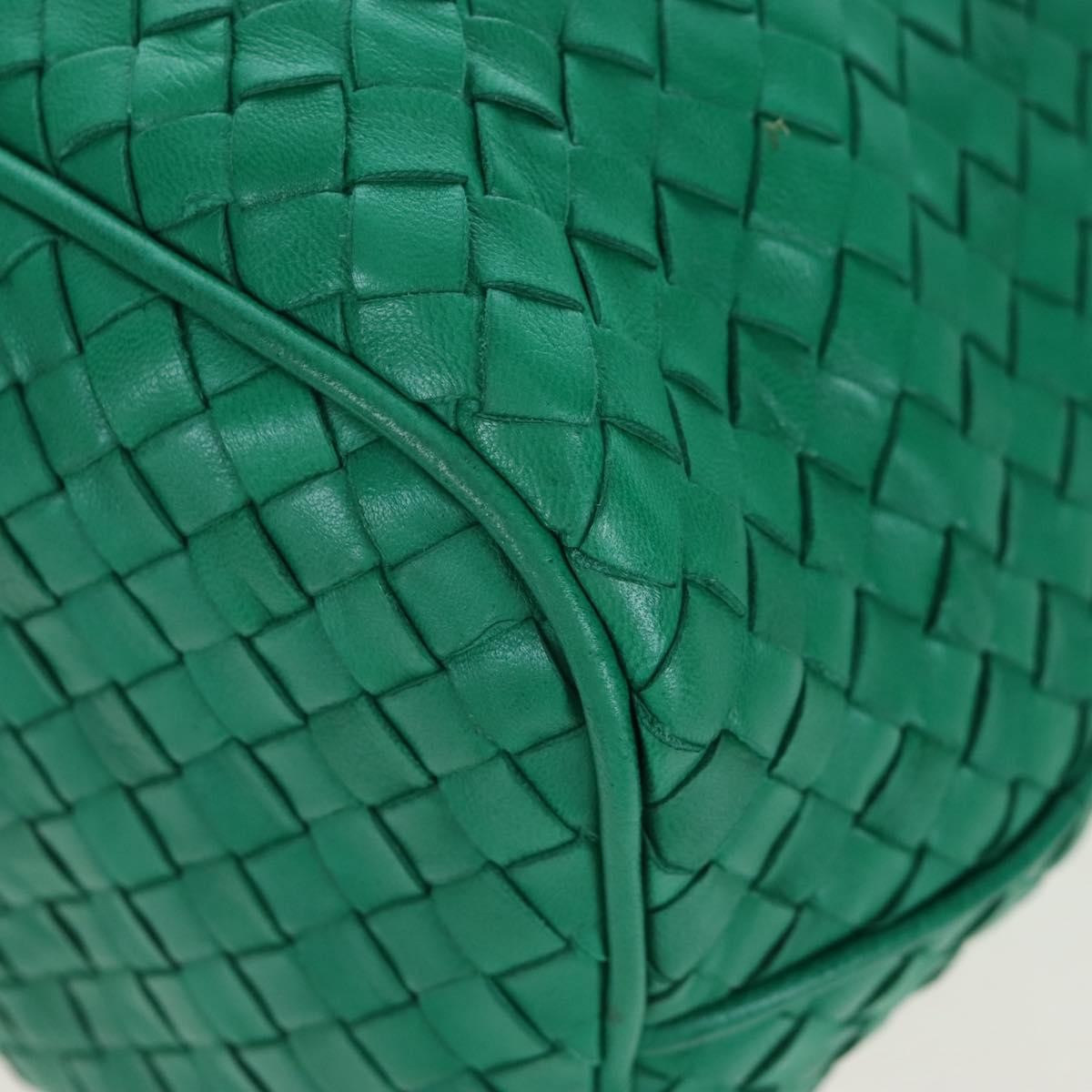 Bottega Veneta Intrecciato Shoulder Leather, Green, Leather, Shoulder Bag