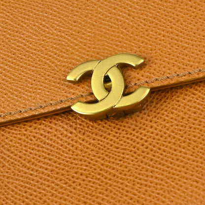 Chanel Trifold Caviar, Brown, Leather, Wallet