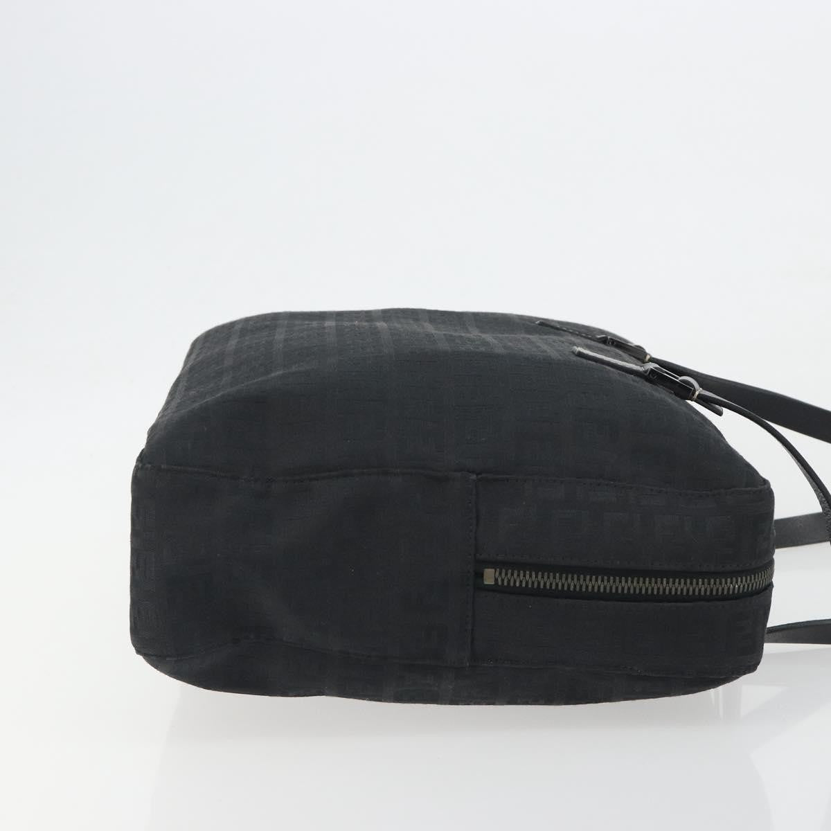Fendi Shoulder Zucchino Canvas, Black, Canvas, Shoulder Bag