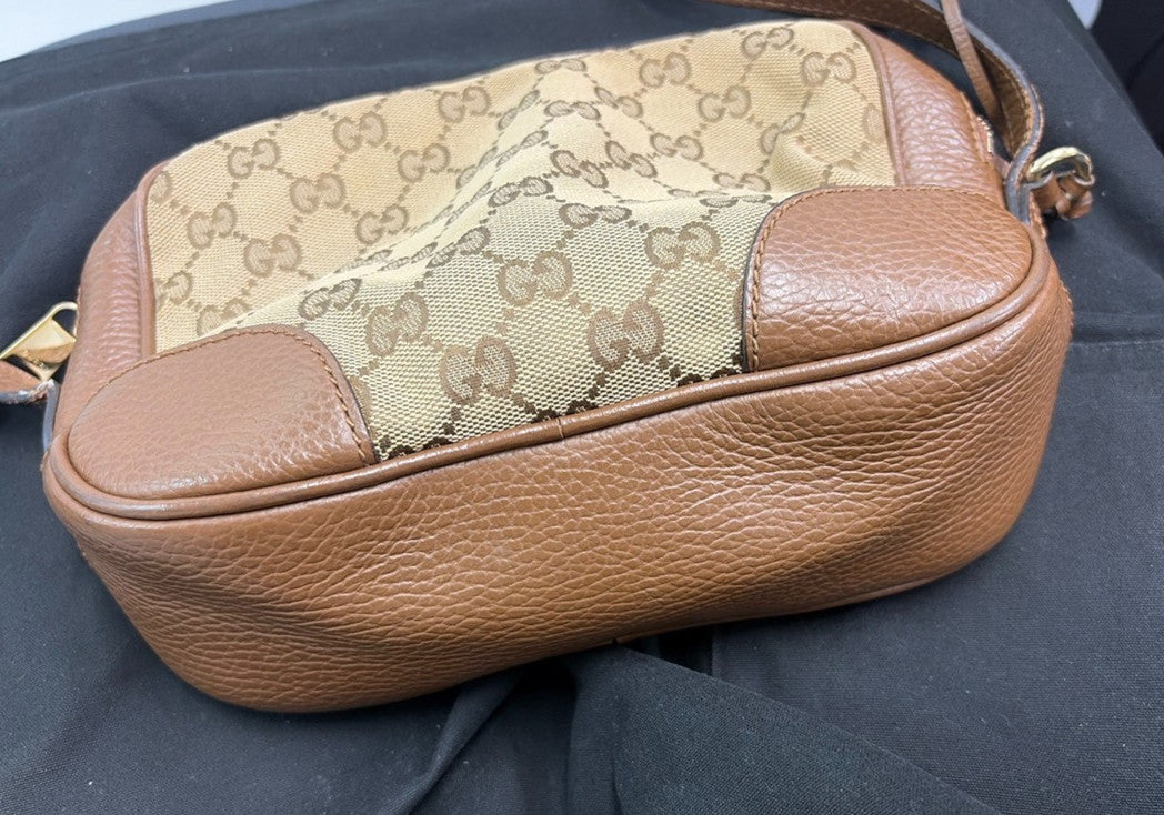 Gucci Bree Disco GG Canvas with Leather, Brown, Canvas, Crossbody Bag