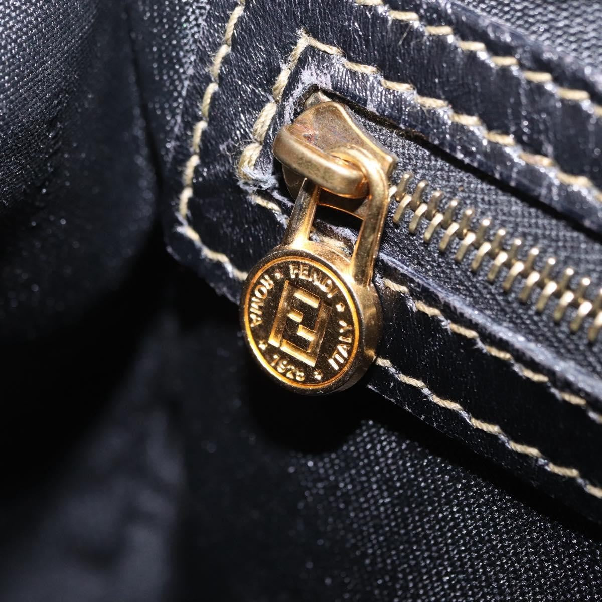 Fendi Vintage Pequin Boston Coated Canvas, Brown, Canvas, Handbag