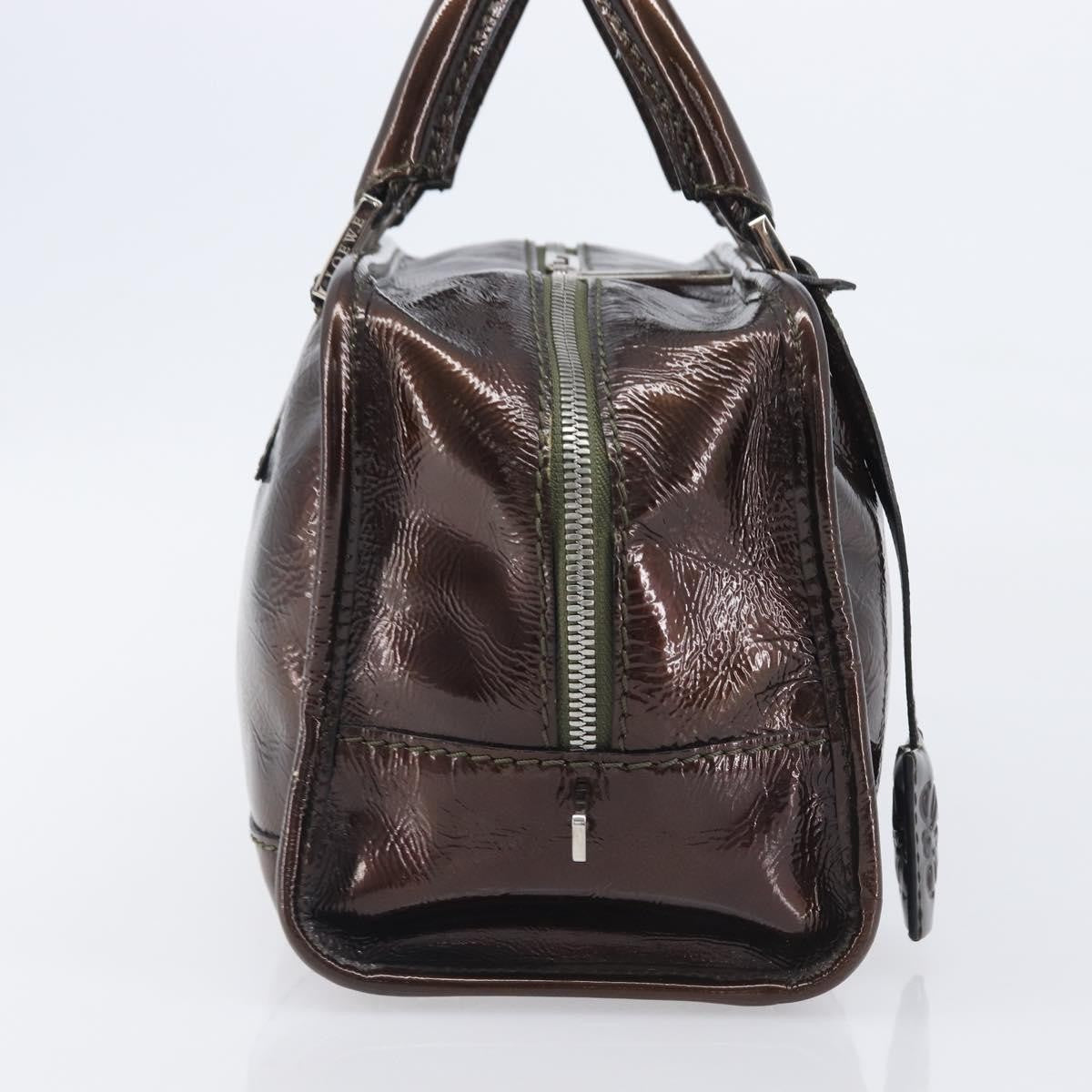 Loewe Amazona Patent, Brown, Patent Leather, Handbag