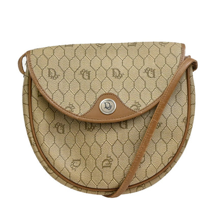 Christian Dior Vintage Honeycomb Canvas, Beige, PVC, Shoulder Bag