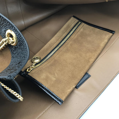 Gucci Rajah Chain Tote Suede, Brown, Suede, Tote Bag