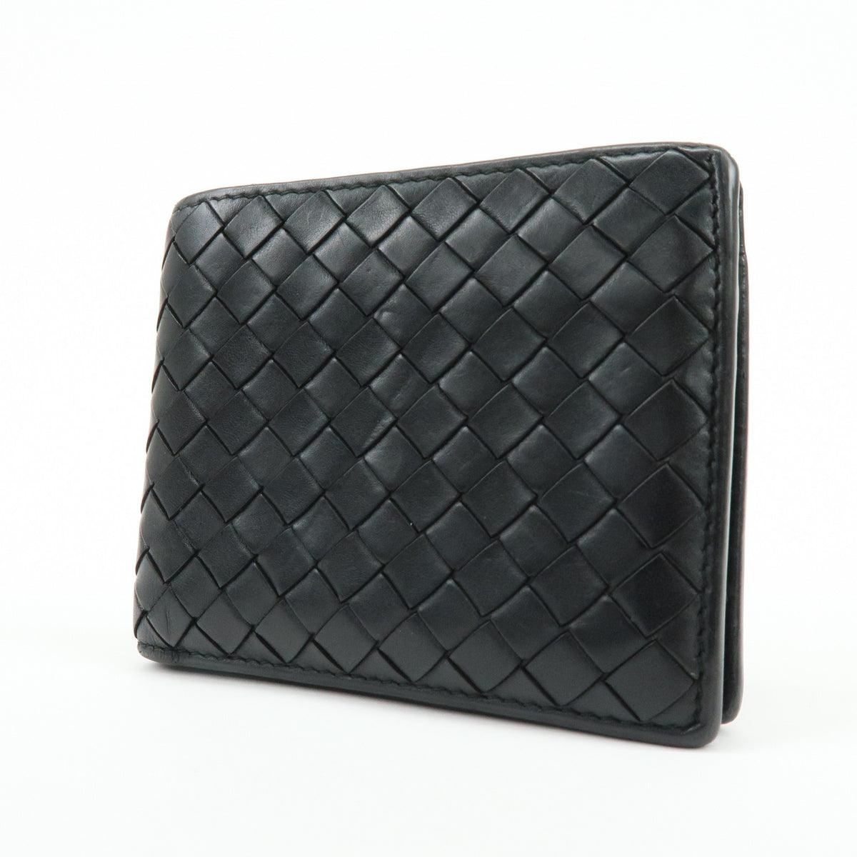 Bottega Veneta Bifold Intrecciato Nappa, Black, Leather, Wallet
