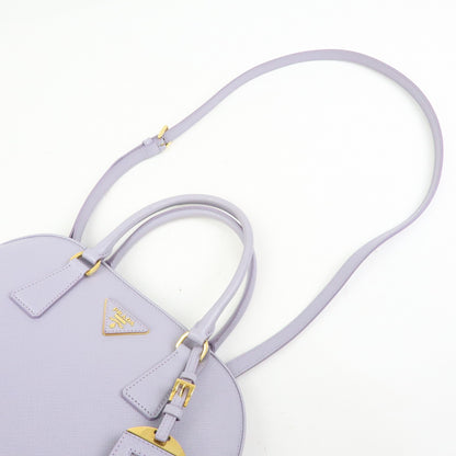 Prada Open Promenade Saffiano Leather, Purple, Leather, Handbag