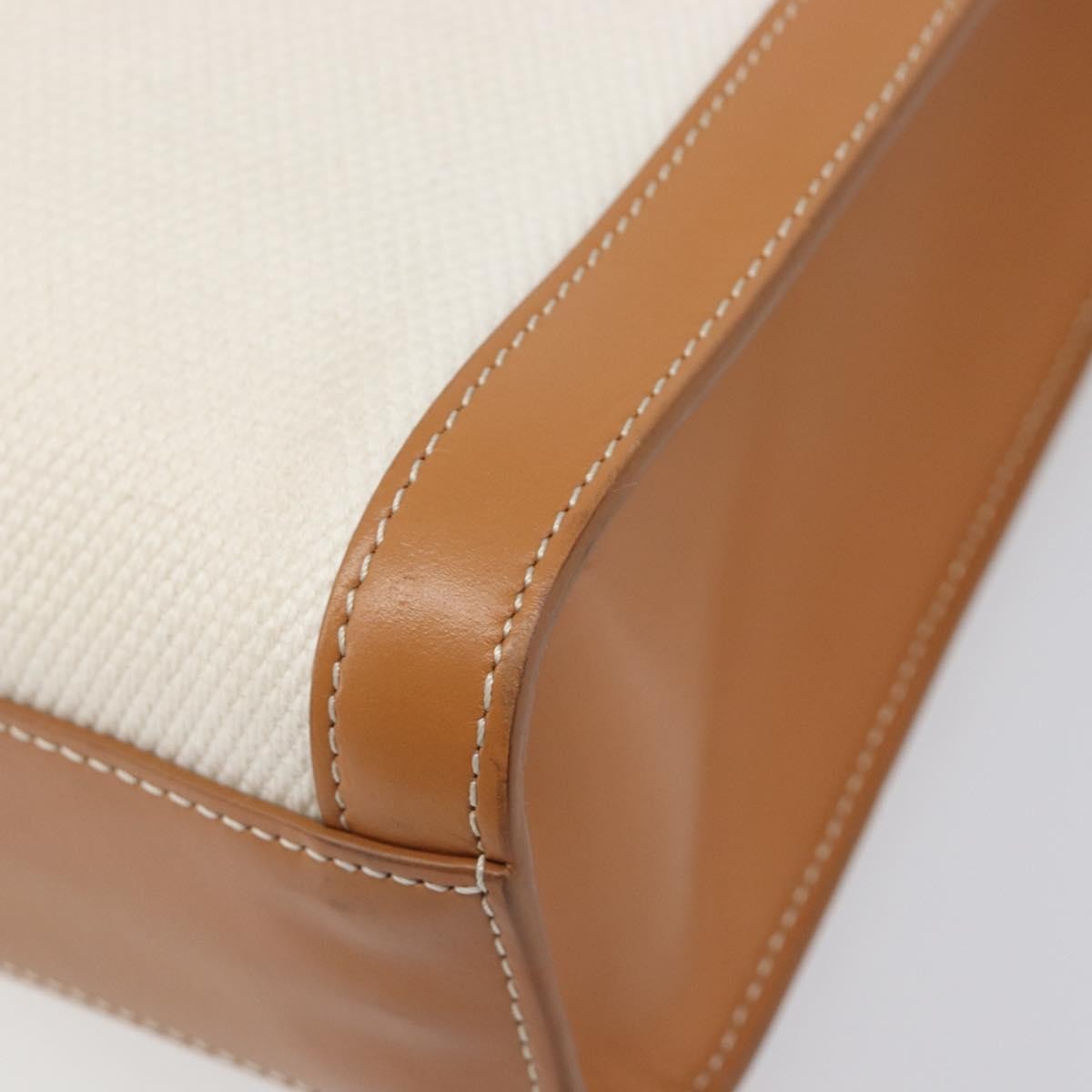 Celine Vertical Cabas Canvas with Leather, Beige, Canvas, Tote Bag