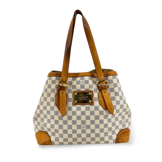 Louis Vuitton Hampstead Damier Ebene, White, Canvas, Tote Bag