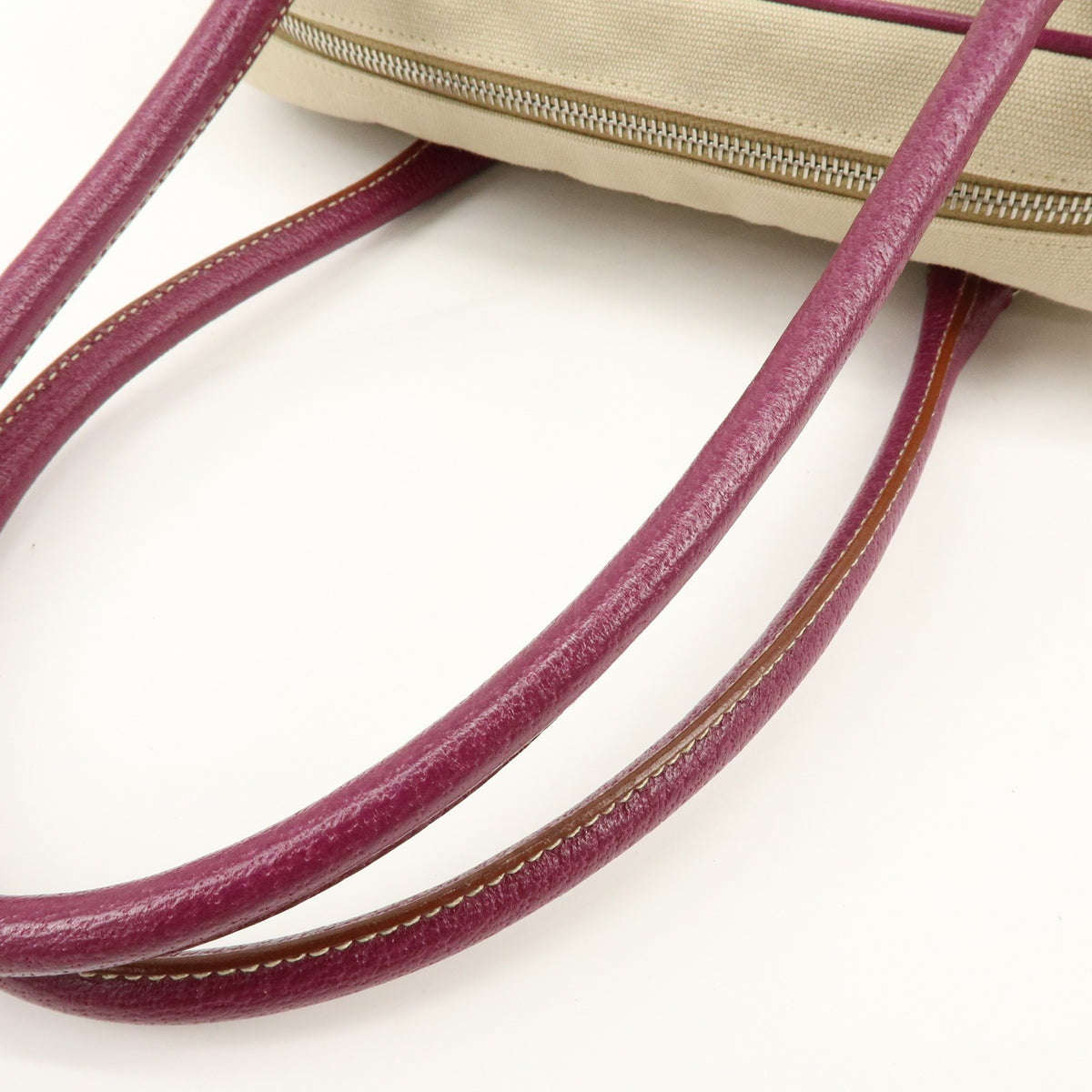Prada Bowler Canvas with Leather, Purple, Canvas, Shoulder Bag