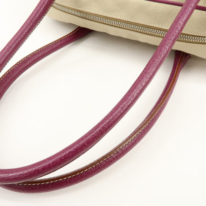 Prada Bowler Canvas with Leather, Purple, Canvas, Shoulder Bag