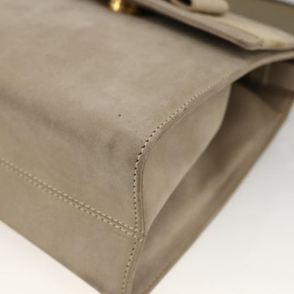 Salvatore Ferragamo Convertible Vara Bow Tote Suede, Beige, Suede, Handbag