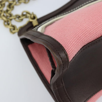 Bottega Veneta Chain Handle Canvas, Pink, Leather, Handbag