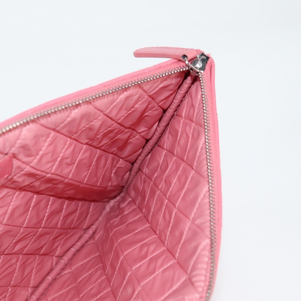 Chanel CC Casino O Case Clutch Quilted Lambskin, Pink, Leather, Clutch