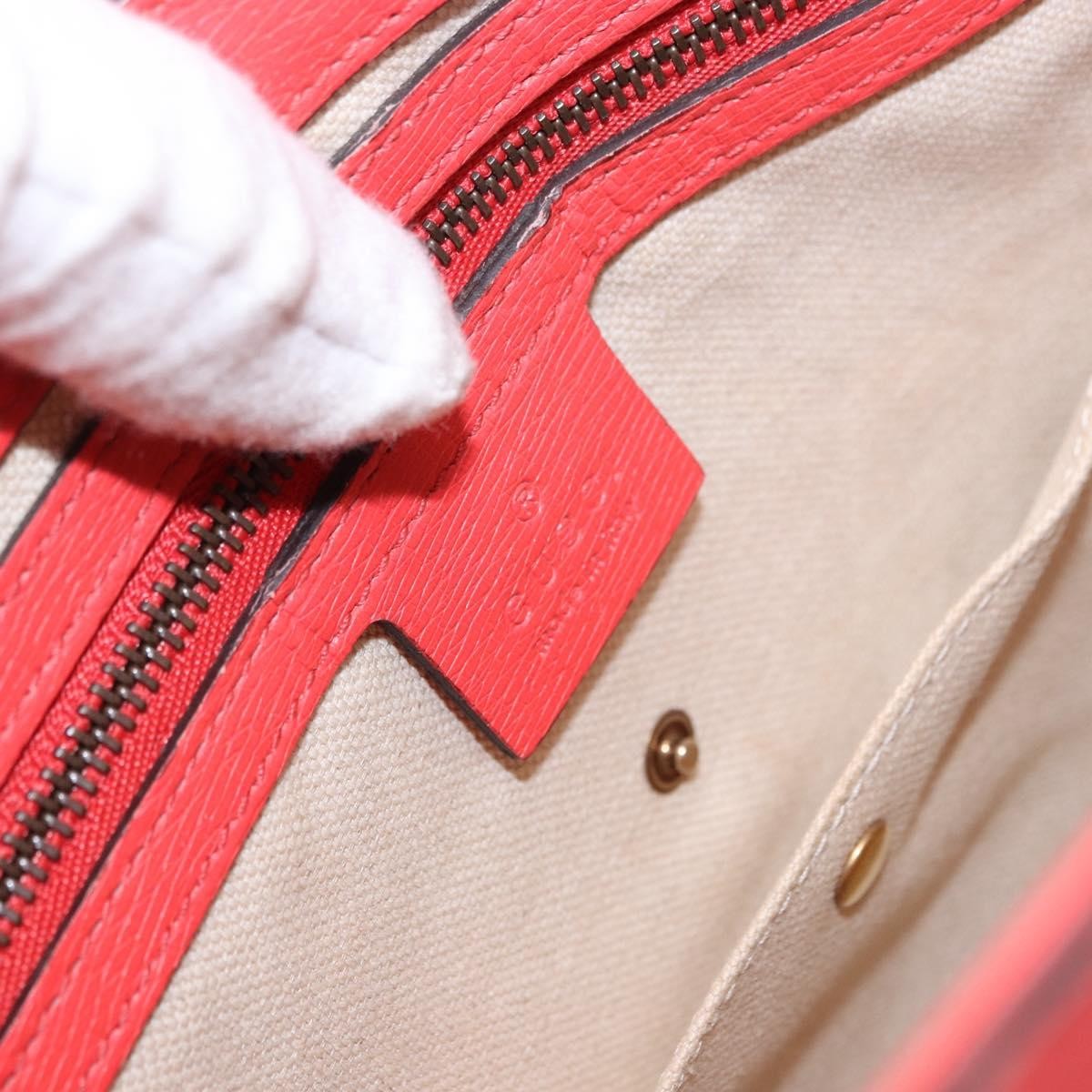 Gucci Bright Bit Convertible Leather, Red, Leather, Tote Bag