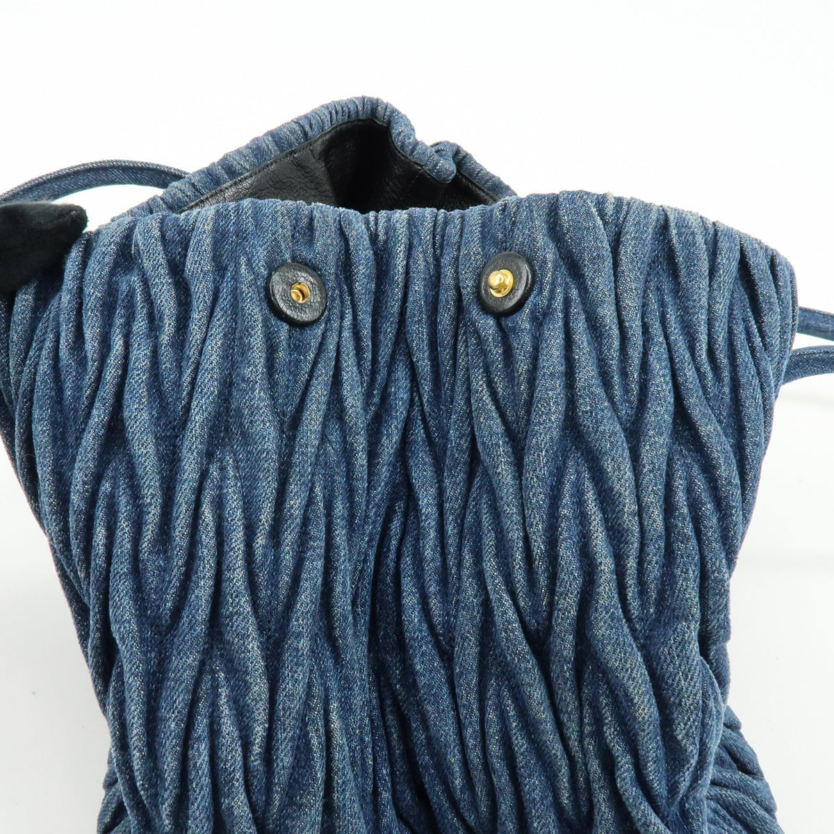 Miu Miu Convertible Matelasse Denim, Blue, Denim, Tote Bag