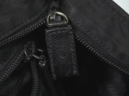 Prada Front Pocket Messenger Quilted Tessuto, Black, Nylon, Shoulder Bag