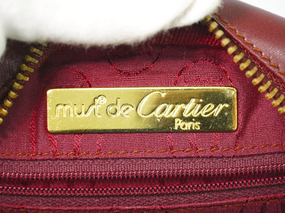 Cartier Must de Cartier Leather, Burgundy, Leather, Shoulder Bag