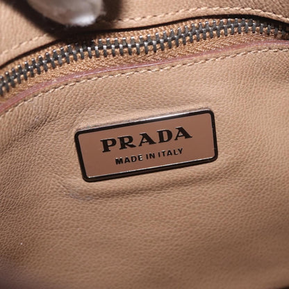 Prada Shoulder Leather, Brown, Leather, Shoulder Bag