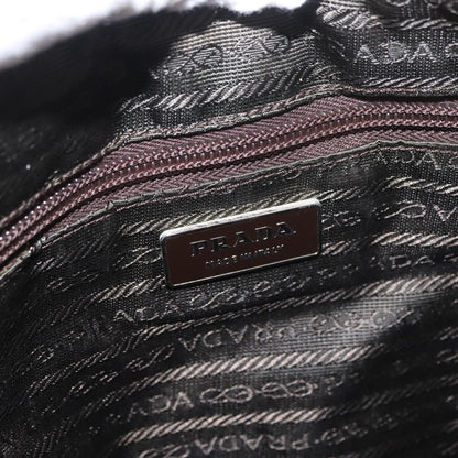 Prada Convertible Open Tweed, Brown, Canvas, Tote Bag