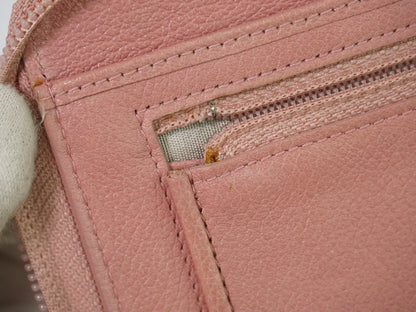 Chanel Camellia Zip Around Organizer Leather, Pink, Leather, Wallet