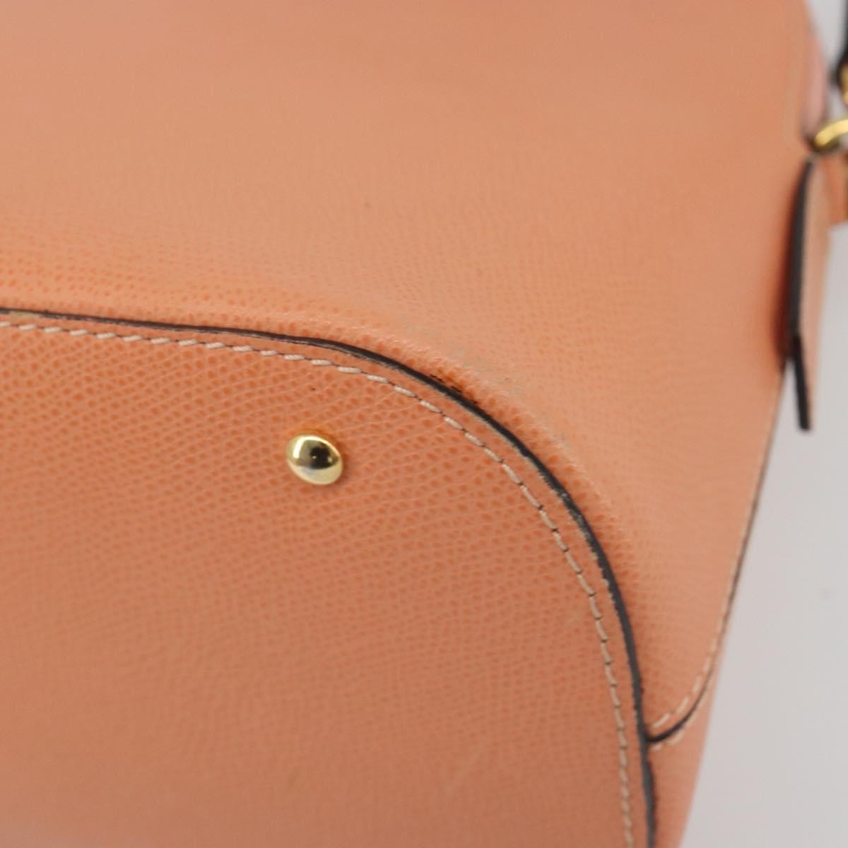 Celine Vintage Convertible Bowler Leather, Orange, Leather, Handbag