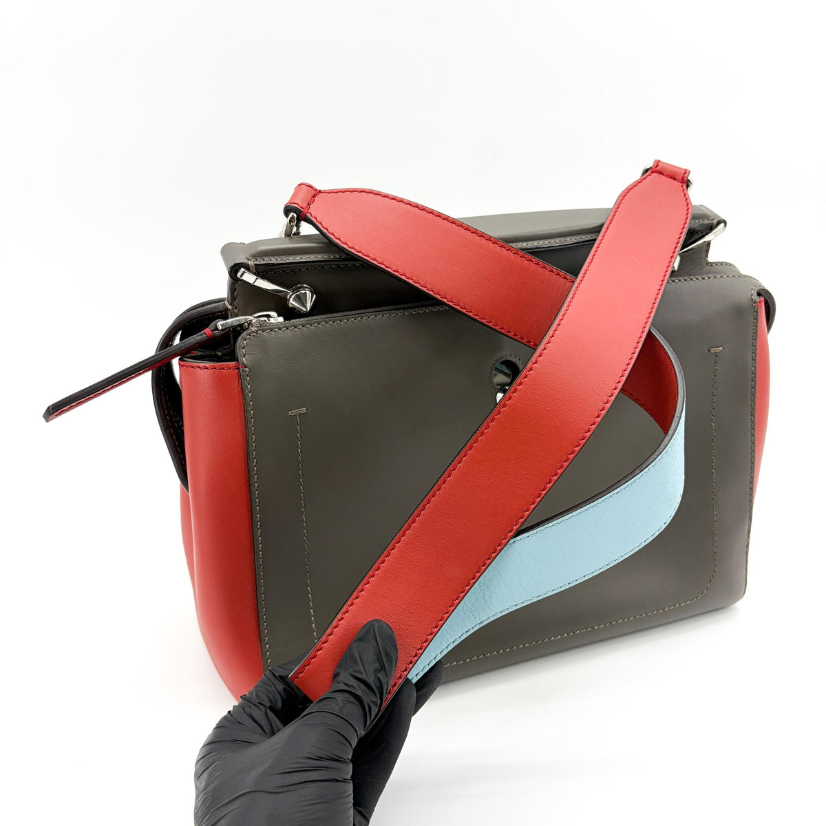 Fendi DotCom Click Quilted Leather, Multicolour, Leather, Shoulder Bag