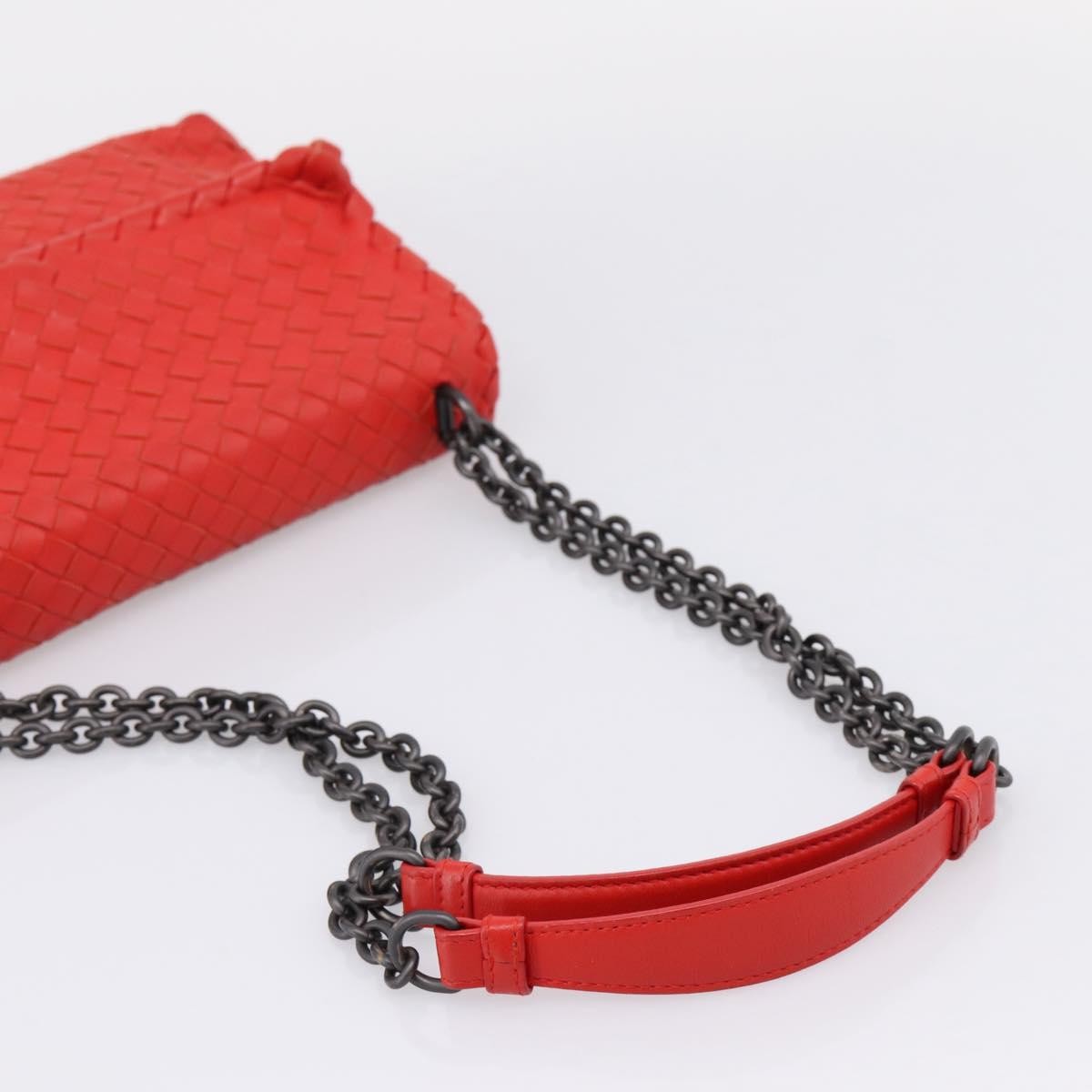 Bottega Veneta Olimpia Intrecciato Nappa, Red, Leather, Shoulder Bag