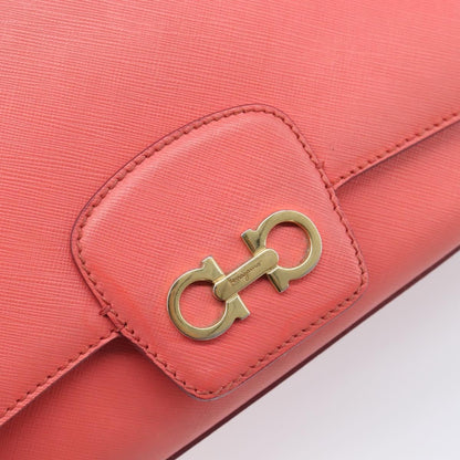 Salvatore Ferragamo Gancini Leather, Pink, Leather, Shoulder Bag
