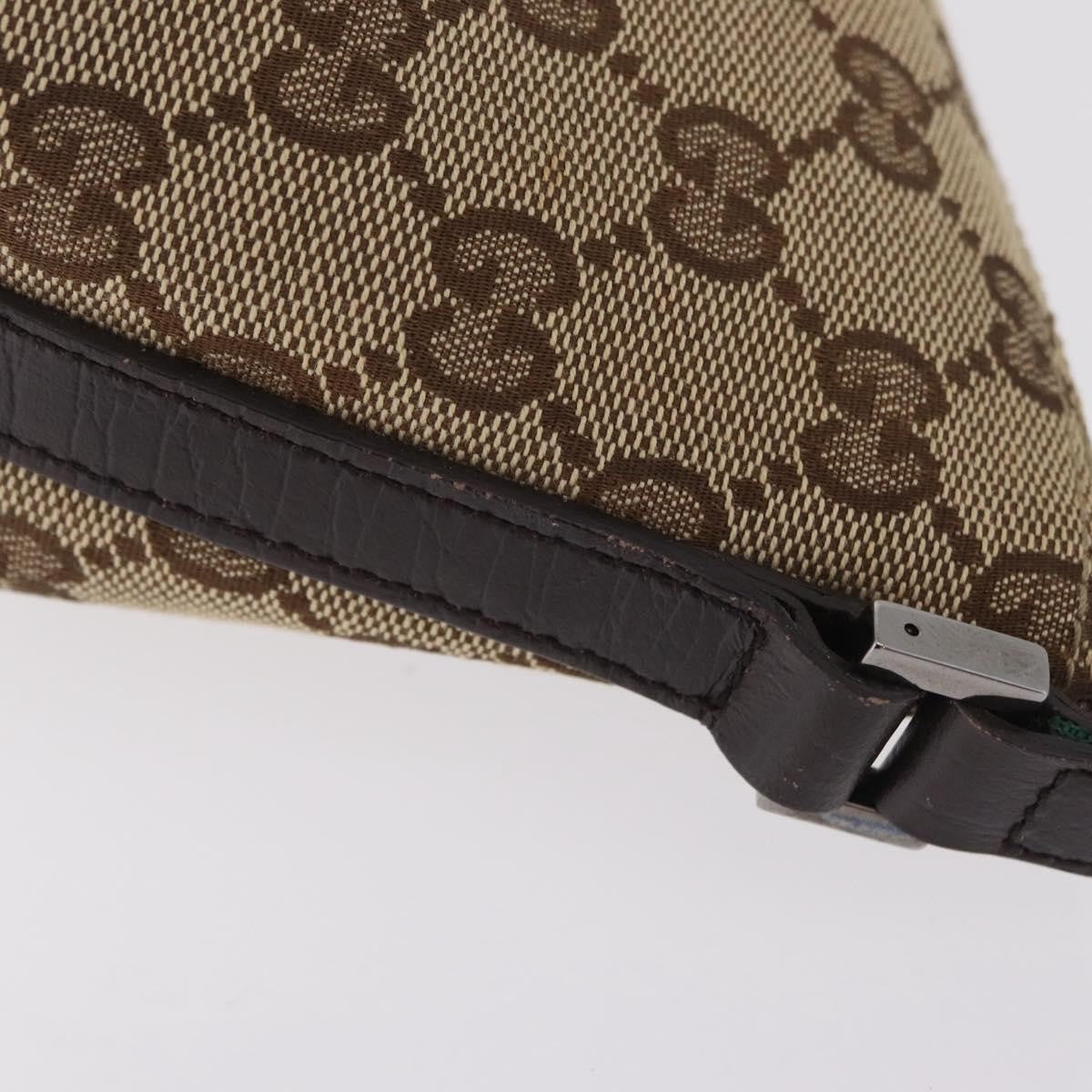 Gucci Web Boat Pochette GG Canvas and Leather, Beige, Canvas, Handbag