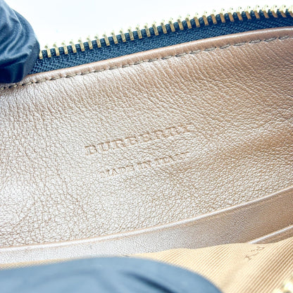 Burberry Peyton Crossbody Clutch Haymarket Coated Canvas, Brown, Canvas, Crossbody Bag