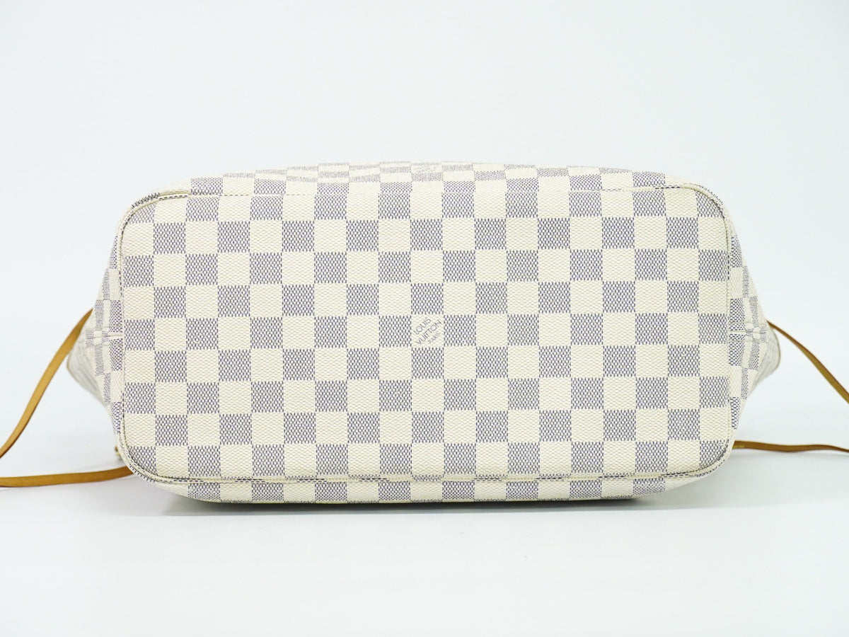 Louis Vuitton Neverfull Damier, White, Canvas, Tote Bag