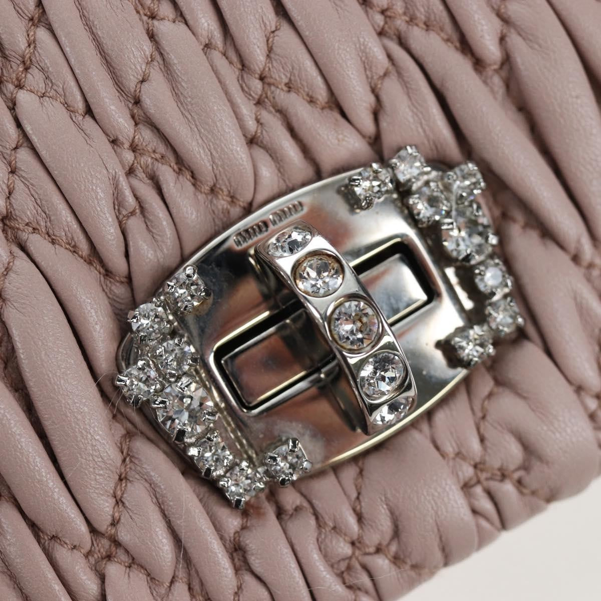 Miu Miu Crystal Clutch Matelasse Leather, Pink, Leather, Clutch