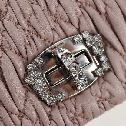 Miu Miu Crystal Clutch Matelasse Leather, Pink, Leather, Clutch